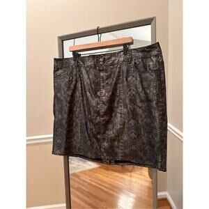 Lane Bryant Metallic Pencil Skirt Gray Silver Size 26